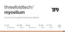 GitHub - threefoldtech/mycelium: End-2-end encrypted IPv6 overlay network