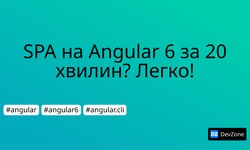 SPA на Angular 6 за 20 хвилин? Легко!